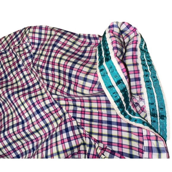 Robert Graham Pink White Gingham Short Sleeve Button Shirt Tailored Fit Men's XL - Picture 6 of 10